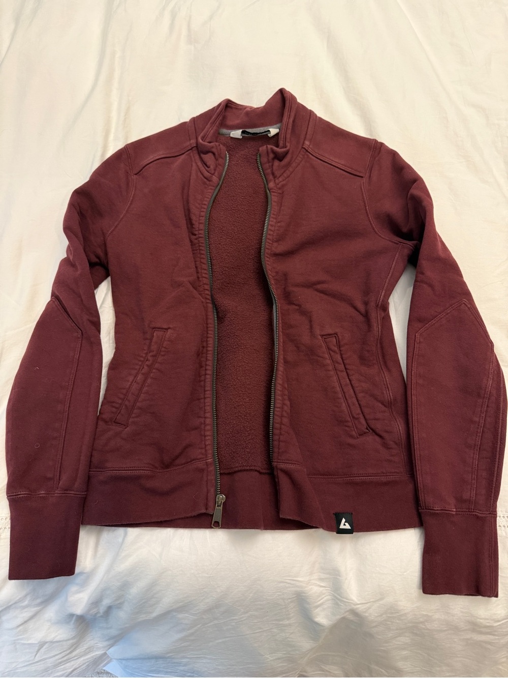 American Giant Maroon Full-Zip Jersey Bomber Jacket